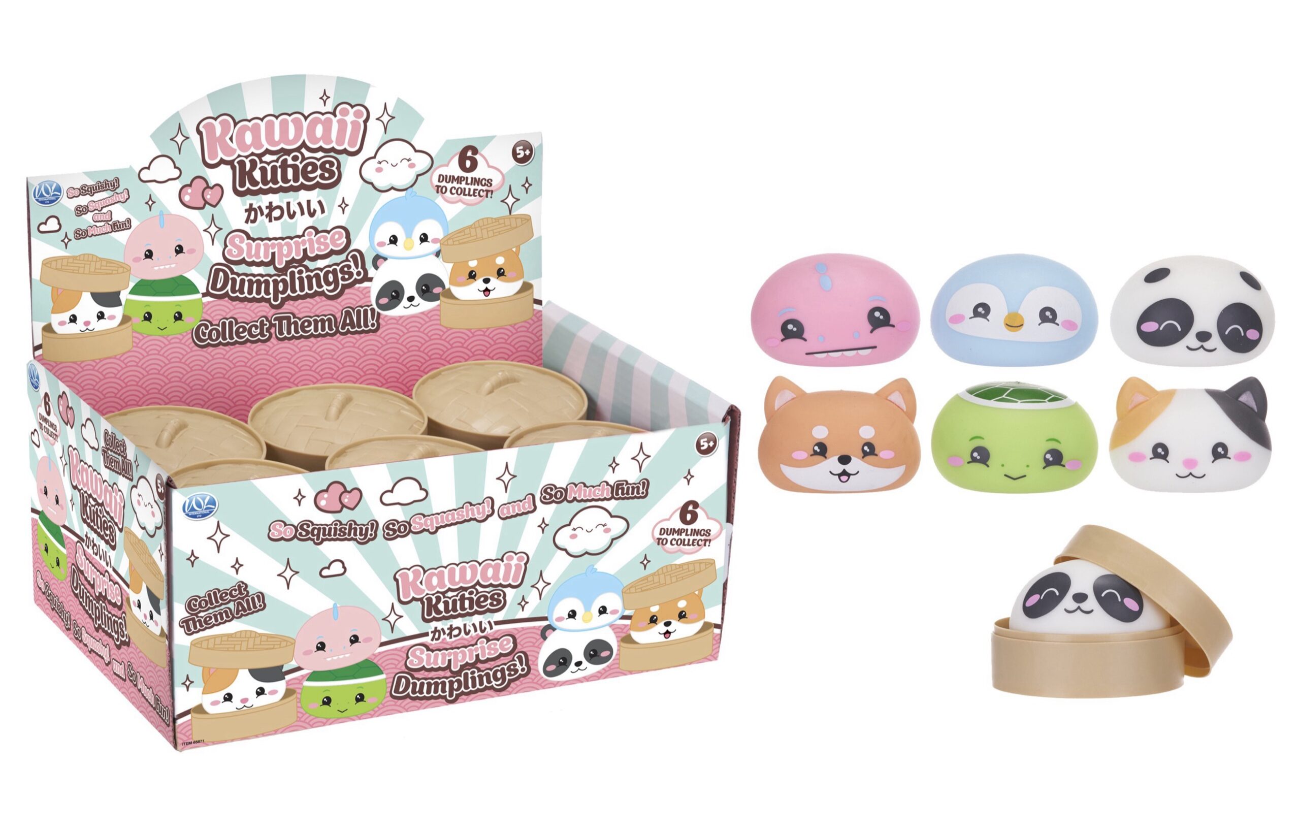 KAWAII Kutie-Ravioli Baozi a Sorpresa Squishy 8cm In espo da 12pz 6ass…x72